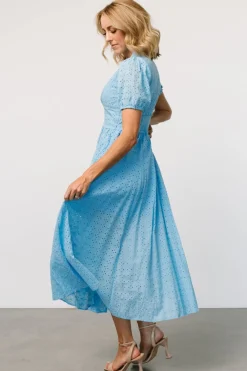 Online Baltic Born Esther Eyelet Midi Dress | Blue