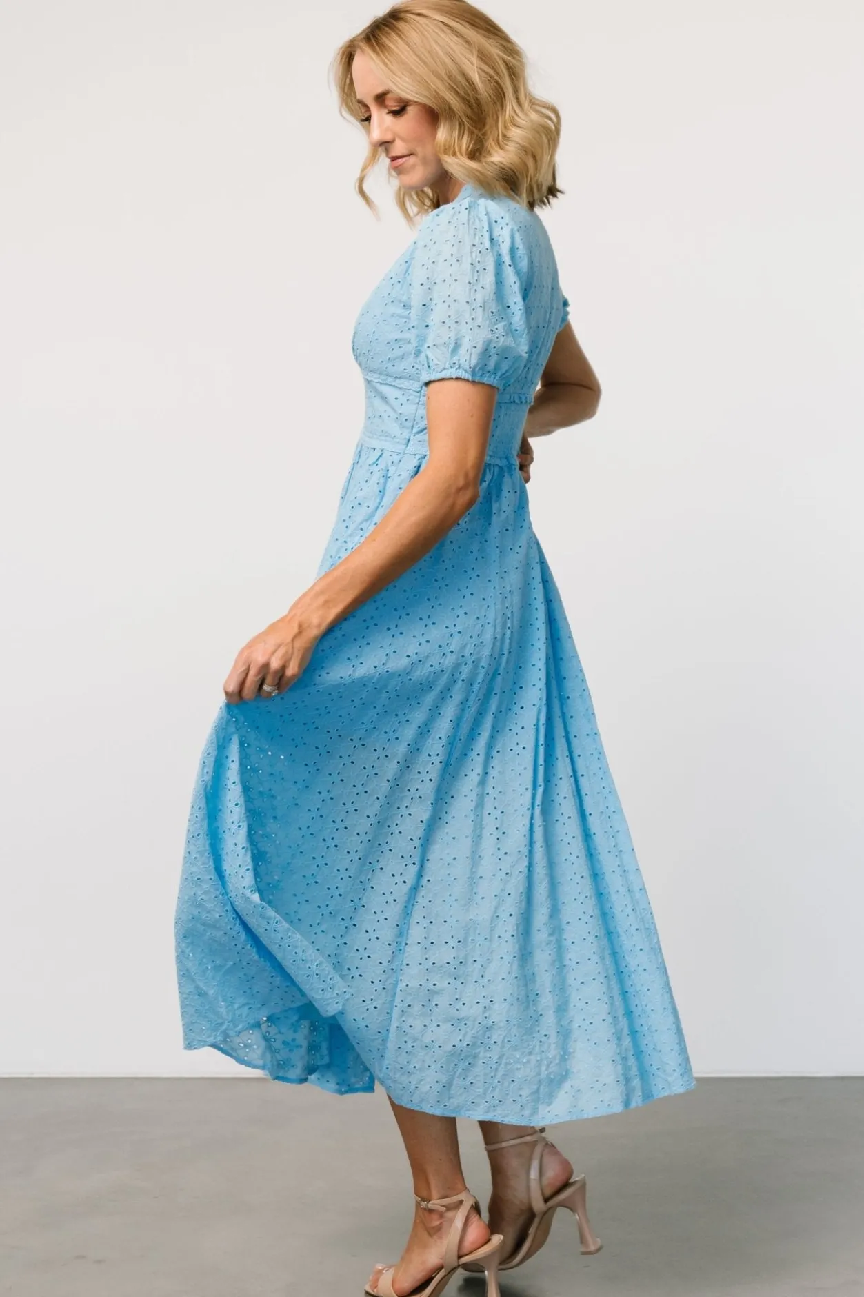 Online Baltic Born Esther Eyelet Midi Dress | Blue
