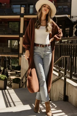 Outlet Baltic Born Ethel Long Cardigan | Dark Brown DarkBrown