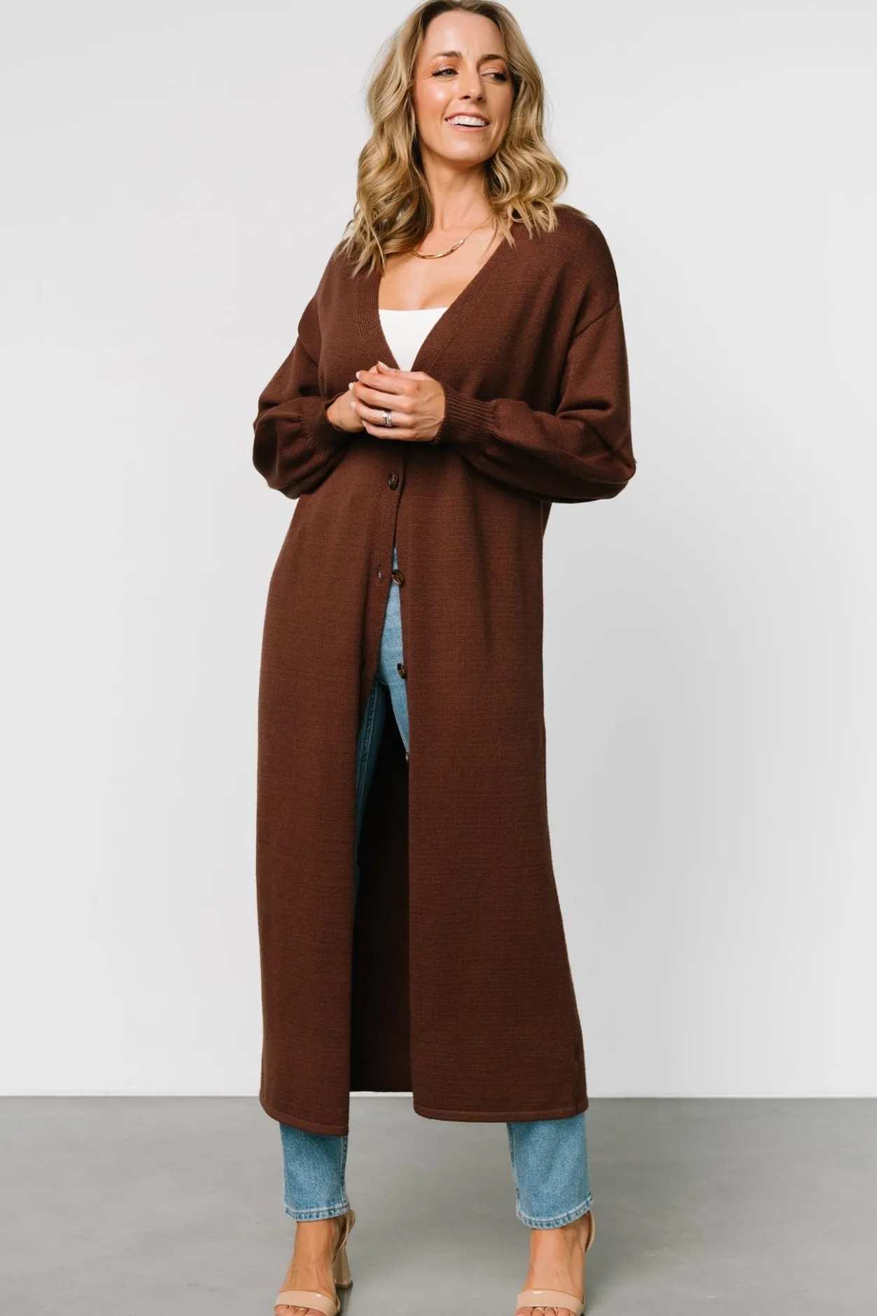 Outlet Baltic Born Ethel Long Cardigan | Dark Brown DarkBrown