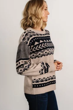 Outlet Baltic Born Eugene Sweater | Taupe + Navy Taupe+Navy