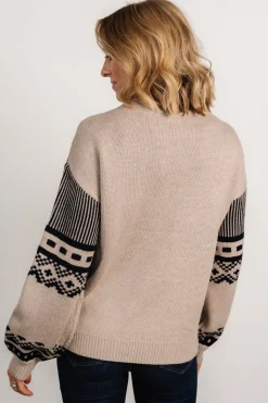 Outlet Baltic Born Eugene Sweater | Taupe + Navy Taupe+Navy