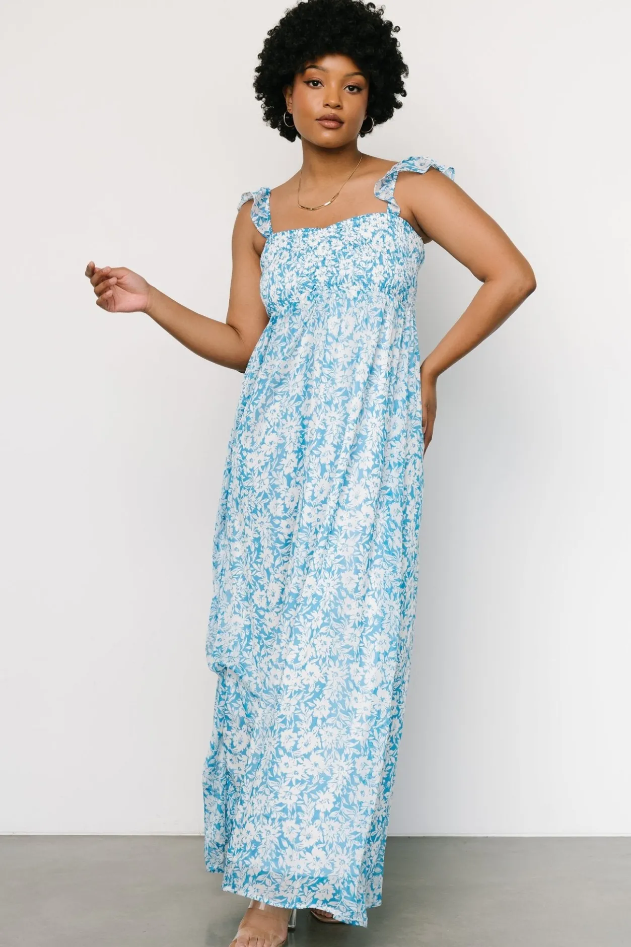 Outlet Baltic Born Evanthe Maxi Dress | Blue + White Floral Blue+WhiteFloral