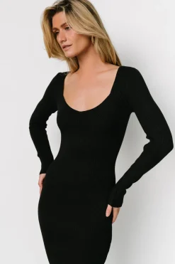 New Baltic Born Eve Ribbed Midi Dress | Black
