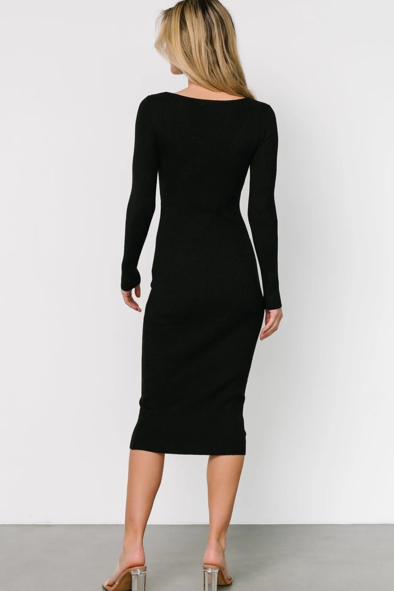 New Baltic Born Eve Ribbed Midi Dress | Black