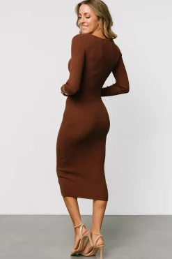 Fashion Baltic Born Eve Ribbed Midi Dress | Brown
