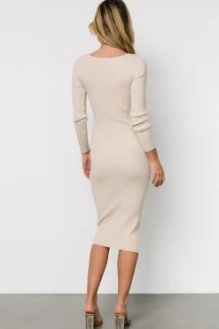 Best Baltic Born Eve Ribbed Midi Dress | Ivory