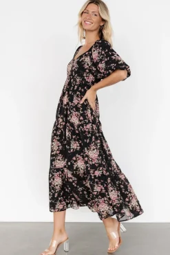 Fashion Baltic Born Evelette Dress | Black + Mauve Floral Black+MauveFloral