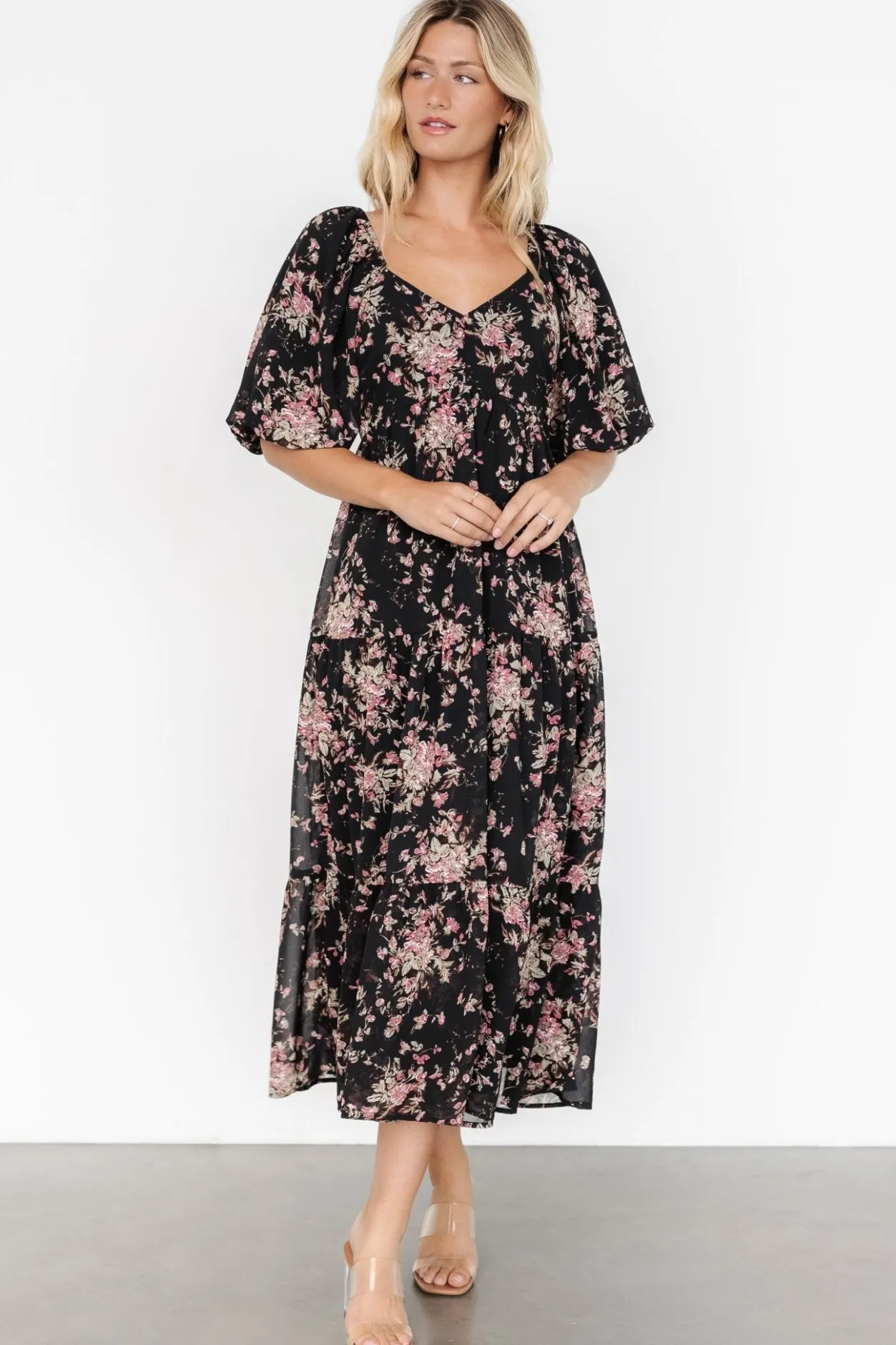 Fashion Baltic Born Evelette Dress | Black + Mauve Floral Black+MauveFloral