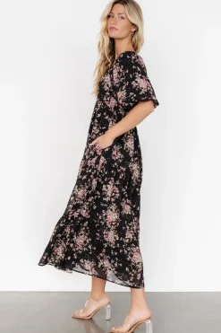 Fashion Baltic Born Evelette Dress | Black + Mauve Floral Black+MauveFloral