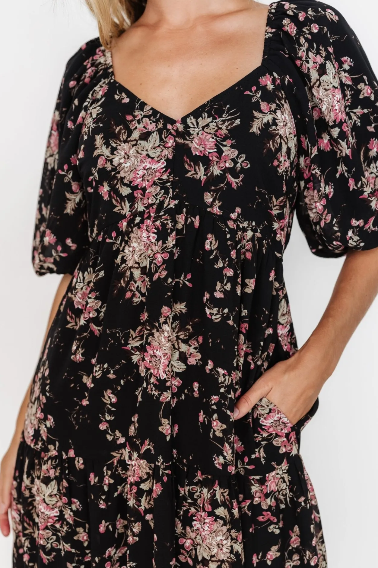 Fashion Baltic Born Evelette Dress | Black + Mauve Floral Black+MauveFloral
