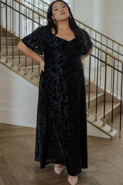 Clearance Baltic Born Everley Velvet Maxi Dress | Black