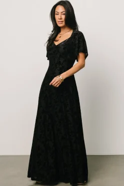 Clearance Baltic Born Everley Velvet Maxi Dress | Black