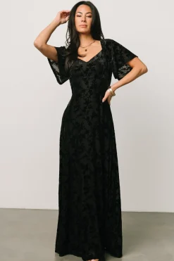 Clearance Baltic Born Everley Velvet Maxi Dress | Black