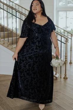 Clearance Baltic Born Everley Velvet Maxi Dress | Black