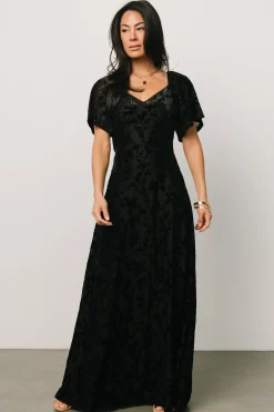 Clearance Baltic Born Everley Velvet Maxi Dress | Black