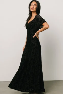 Clearance Baltic Born Everley Velvet Maxi Dress | Black