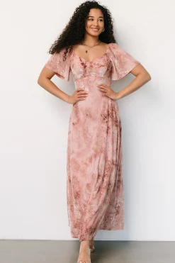 Fashion Baltic Born Everley Velvet Maxi Dress | Blush