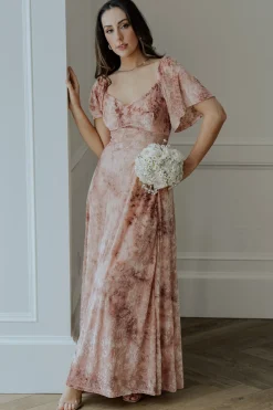 Fashion Baltic Born Everley Velvet Maxi Dress | Blush