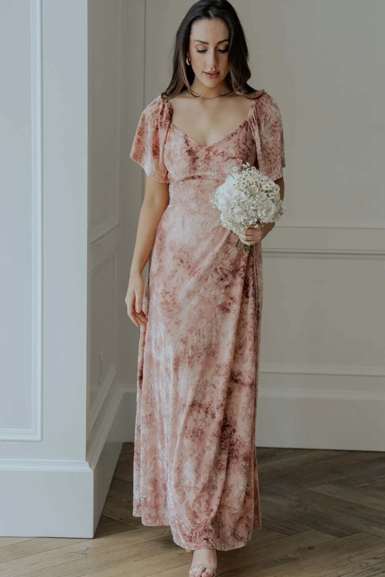 Fashion Baltic Born Everley Velvet Maxi Dress | Blush
