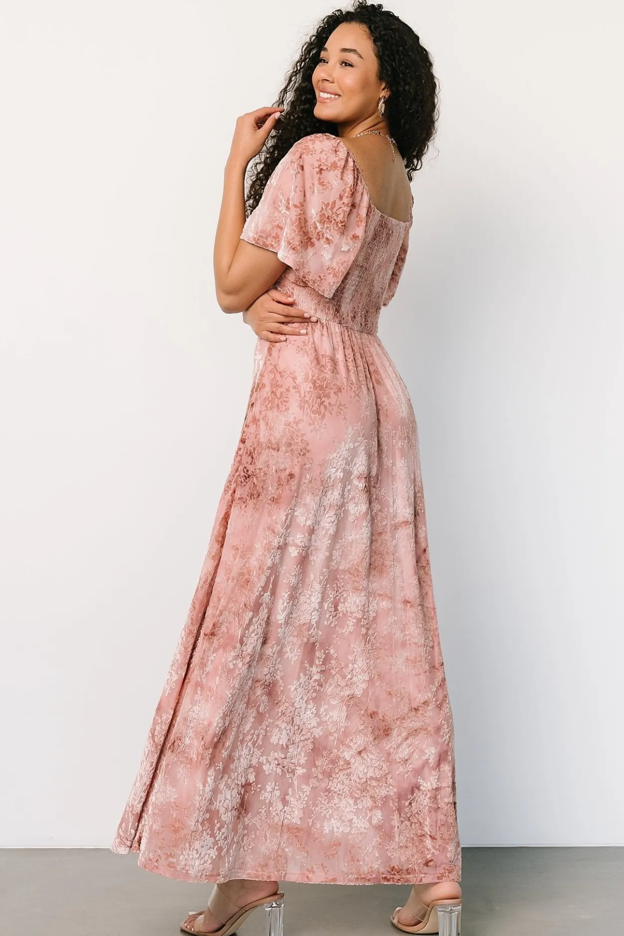 Fashion Baltic Born Everley Velvet Maxi Dress | Blush