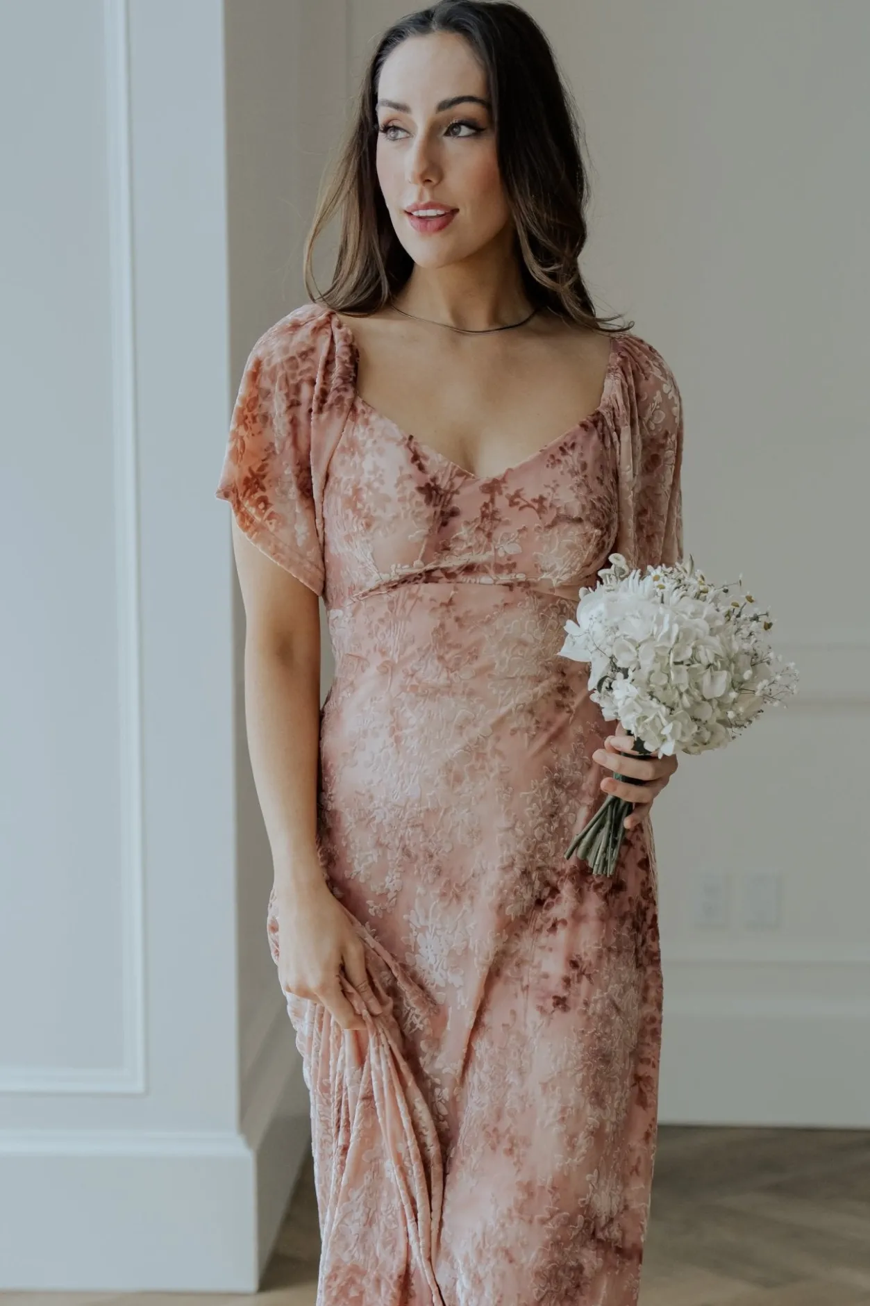 Fashion Baltic Born Everley Velvet Maxi Dress | Blush