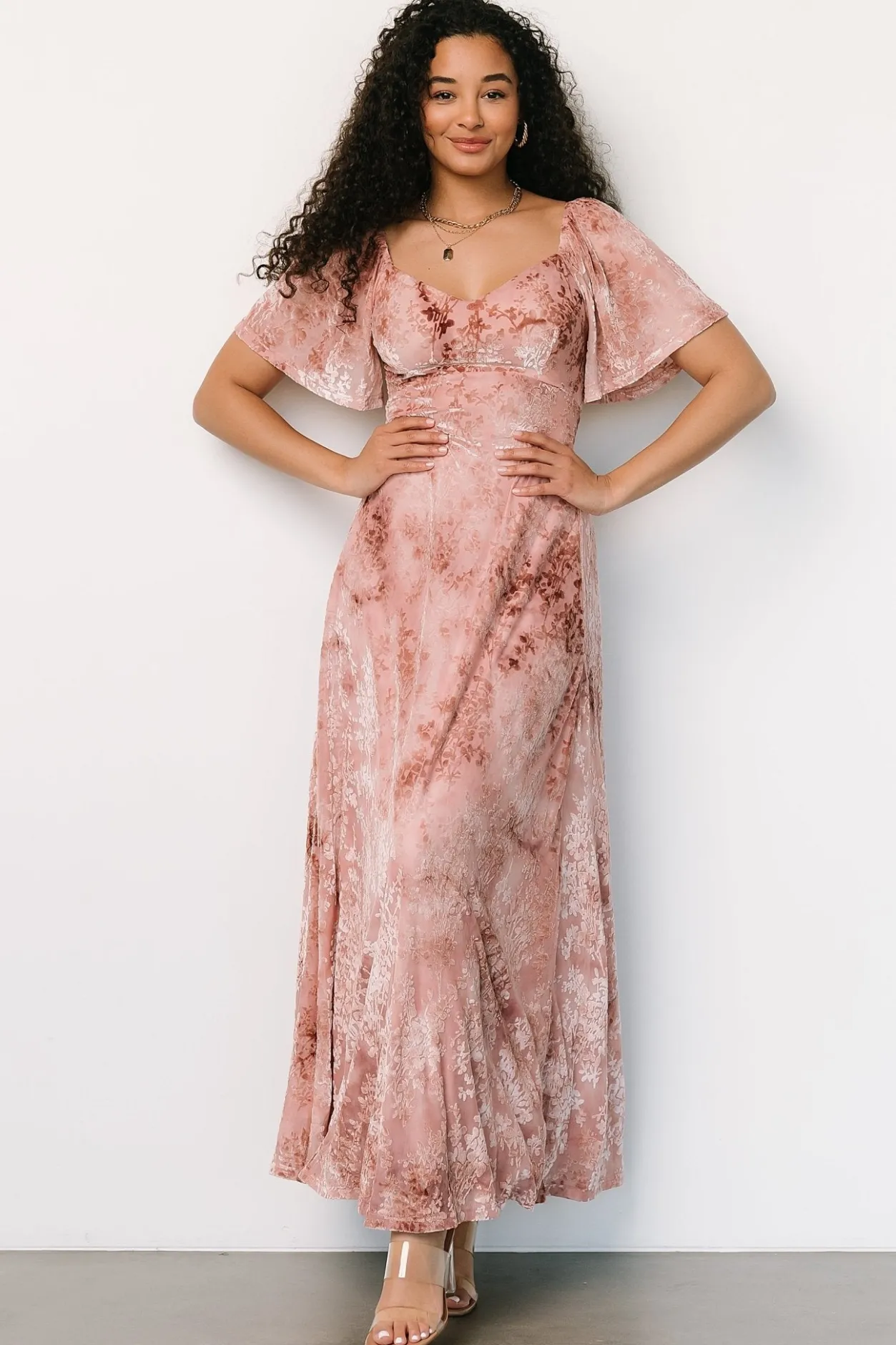Fashion Baltic Born Everley Velvet Maxi Dress | Blush
