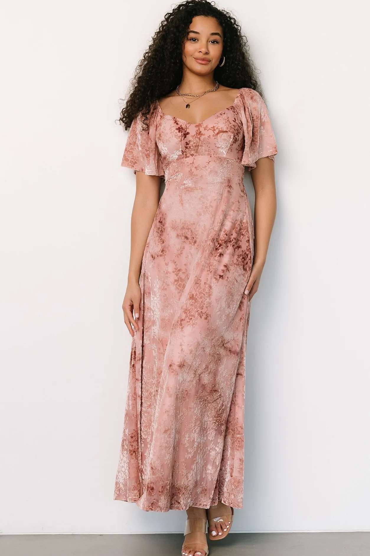 Fashion Baltic Born Everley Velvet Maxi Dress | Blush