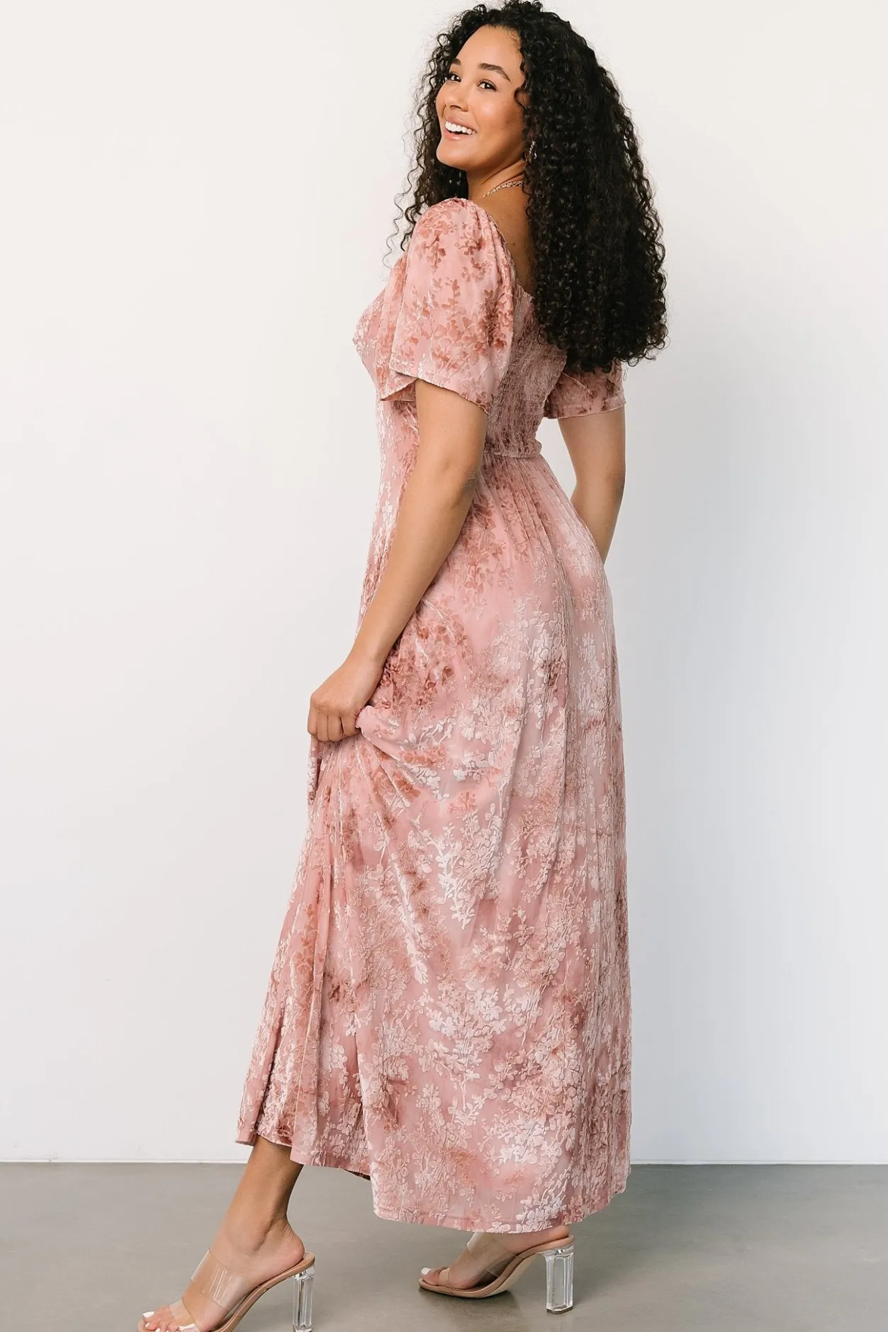 Fashion Baltic Born Everley Velvet Maxi Dress | Blush