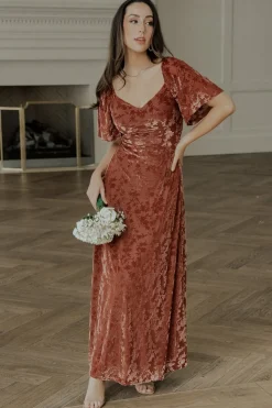 Fashion Baltic Born Everley Velvet Maxi Dress | Cinnamon