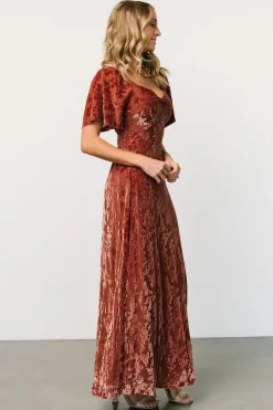 Fashion Baltic Born Everley Velvet Maxi Dress | Cinnamon