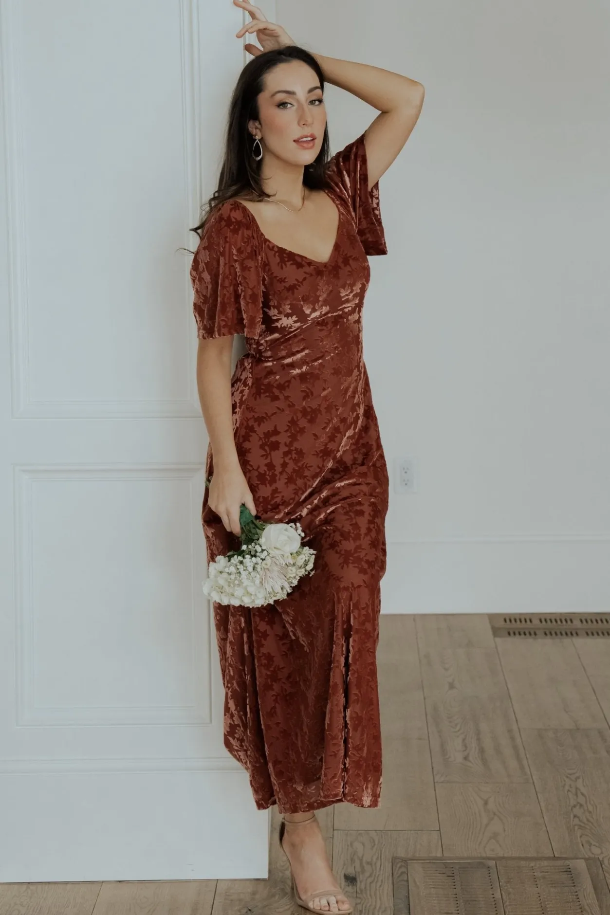 Fashion Baltic Born Everley Velvet Maxi Dress | Cinnamon