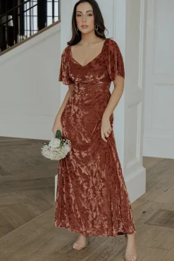 Fashion Baltic Born Everley Velvet Maxi Dress | Cinnamon