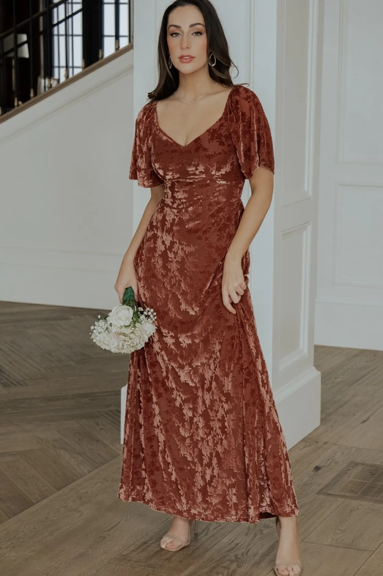 Fashion Baltic Born Everley Velvet Maxi Dress | Cinnamon
