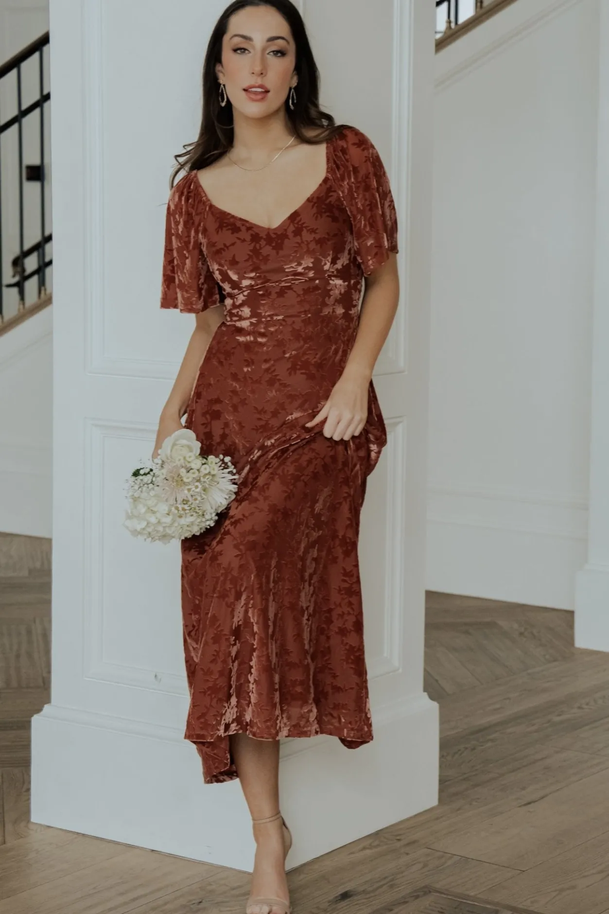 Fashion Baltic Born Everley Velvet Maxi Dress | Cinnamon