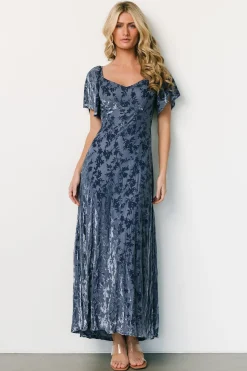 Online Baltic Born Everley Velvet Maxi Dress | Whisper Blue WhisperBlue