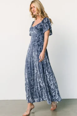 Online Baltic Born Everley Velvet Maxi Dress | Whisper Blue WhisperBlue