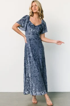 Online Baltic Born Everley Velvet Maxi Dress | Whisper Blue WhisperBlue