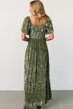 New Baltic Born Everley Velvet Maxi Dress | Dark Sage DarkSage