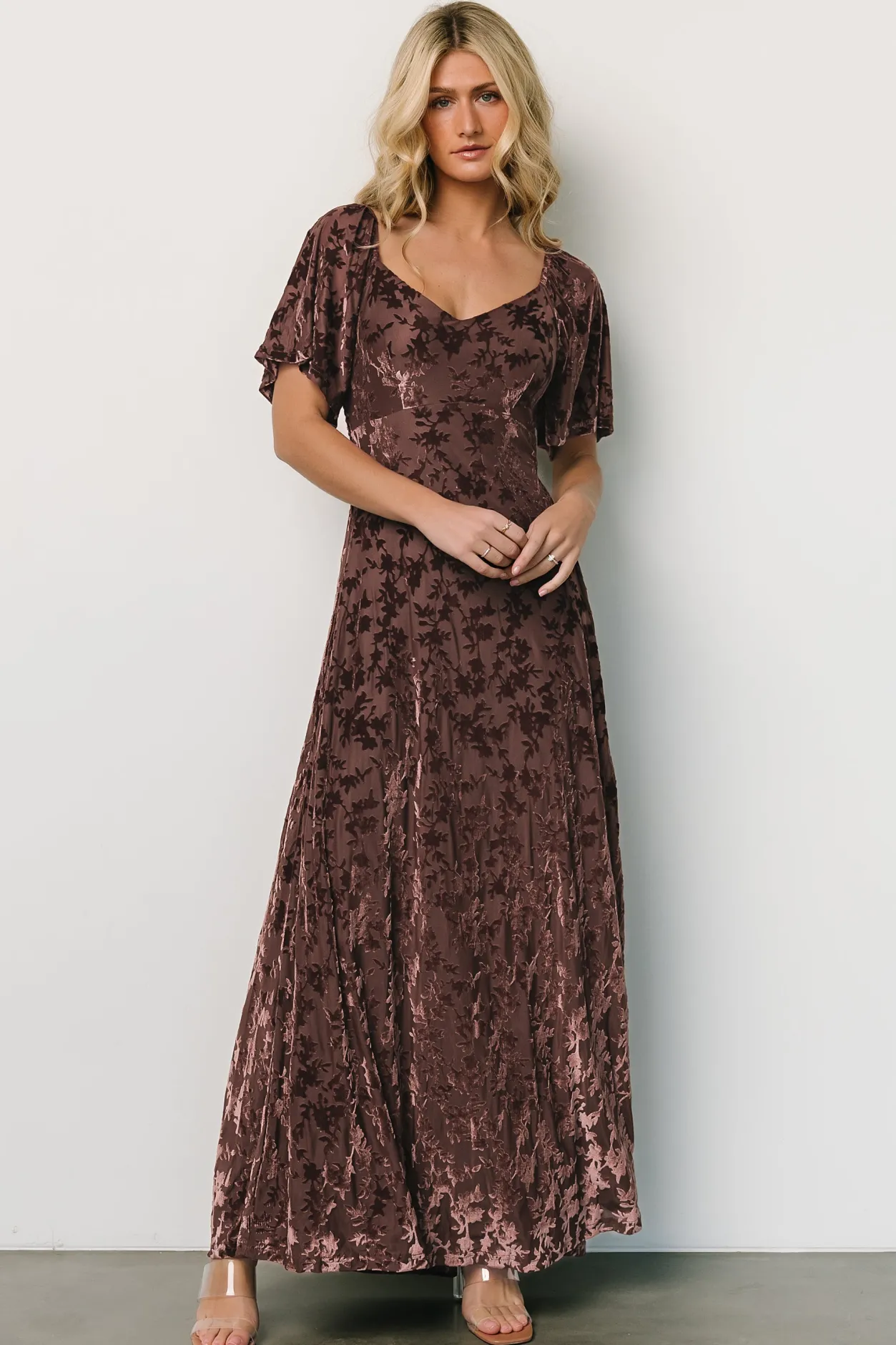 Outlet Baltic Born Everley Velvet Maxi Dress | Espresso
