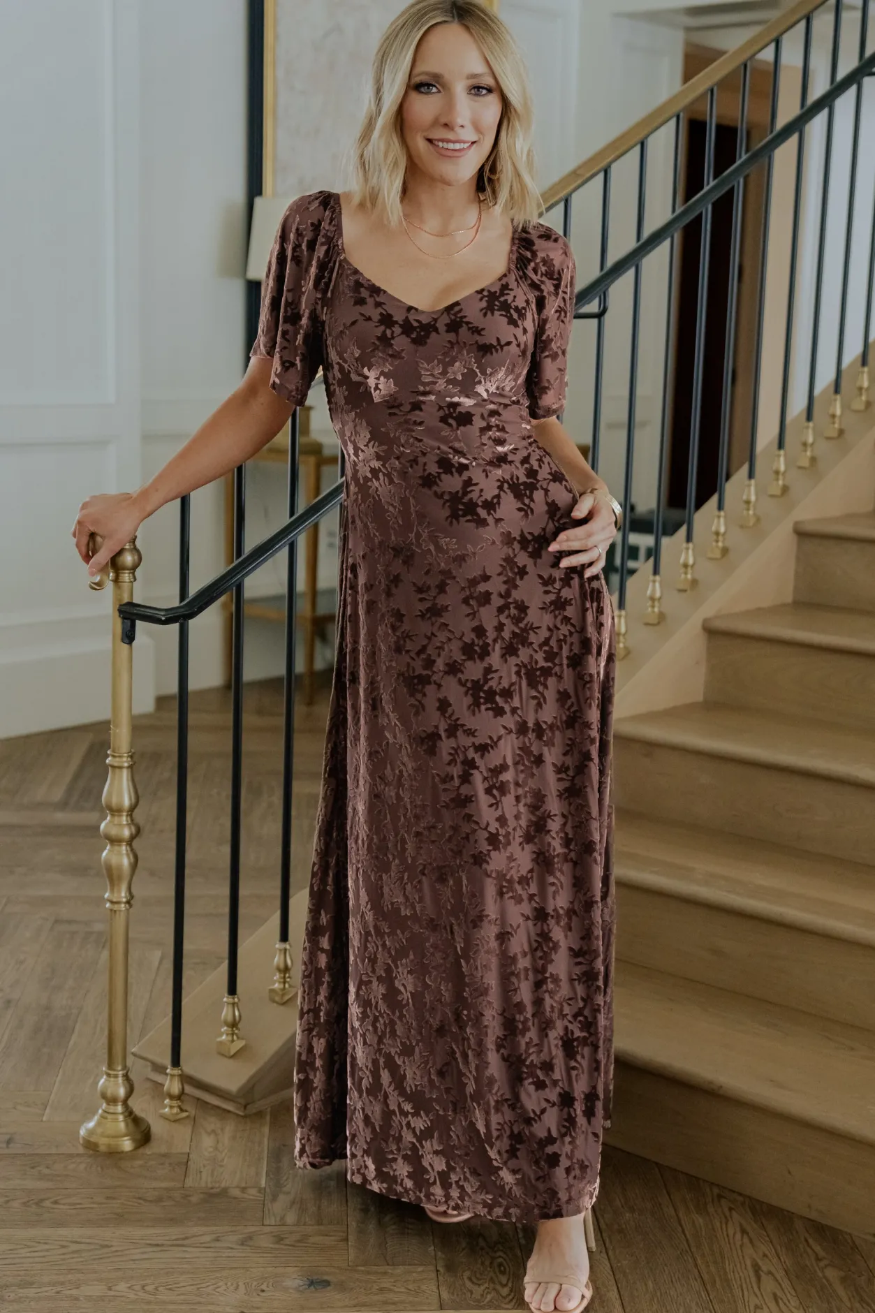 Outlet Baltic Born Everley Velvet Maxi Dress | Espresso