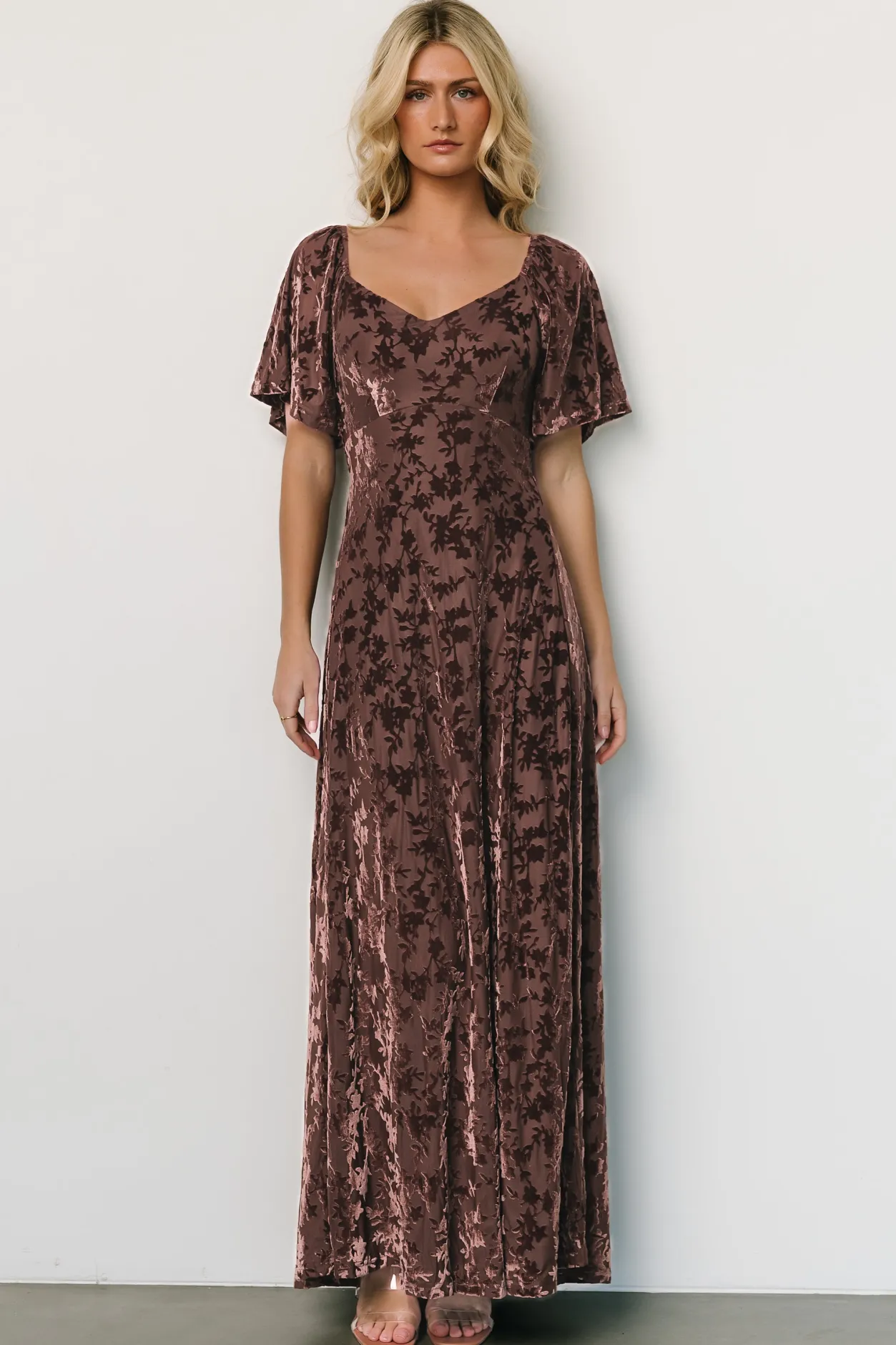 Outlet Baltic Born Everley Velvet Maxi Dress | Espresso