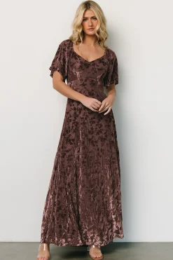 Outlet Baltic Born Everley Velvet Maxi Dress | Espresso