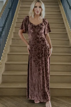 Outlet Baltic Born Everley Velvet Maxi Dress | Espresso