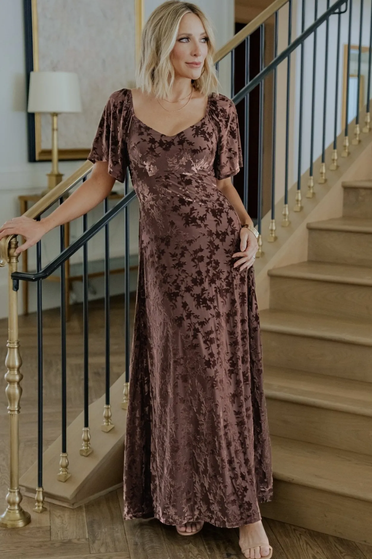 Outlet Baltic Born Everley Velvet Maxi Dress | Espresso