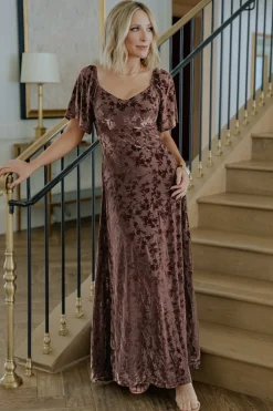 Outlet Baltic Born Everley Velvet Maxi Dress | Espresso