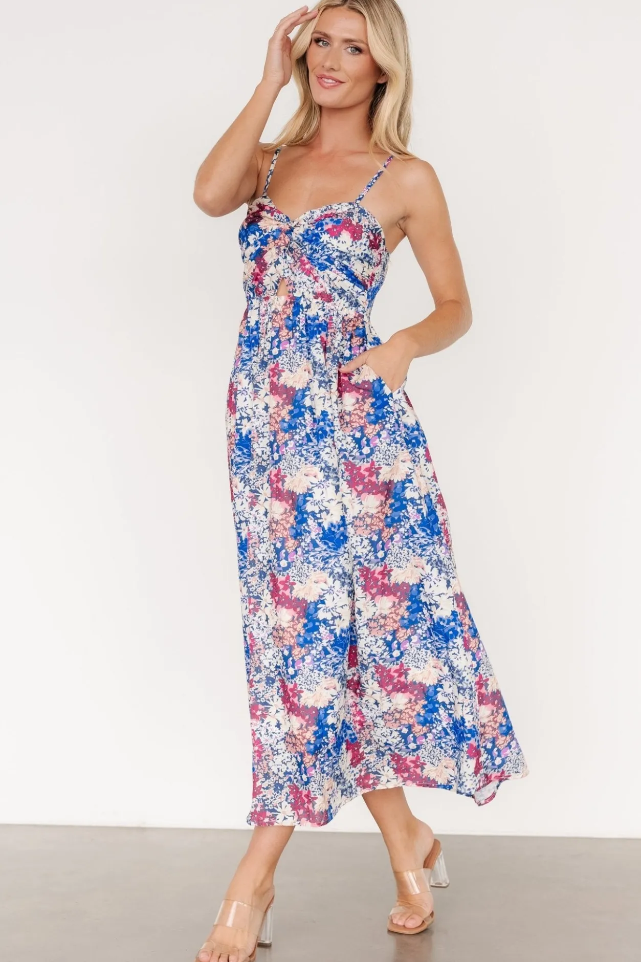 Discount Baltic Born Evette Sweetheart Tank Dress | Blue Multi BlueMulti