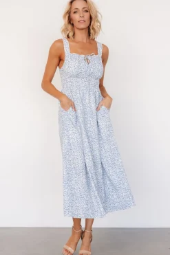 Clearance Baltic Born Evonne Midi Dress | Blue Floral BlueFloral