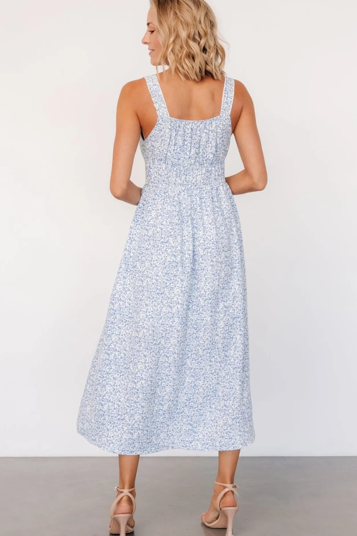 Clearance Baltic Born Evonne Midi Dress | Blue Floral BlueFloral