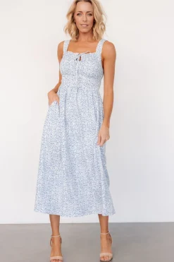Clearance Baltic Born Evonne Midi Dress | Blue Floral BlueFloral